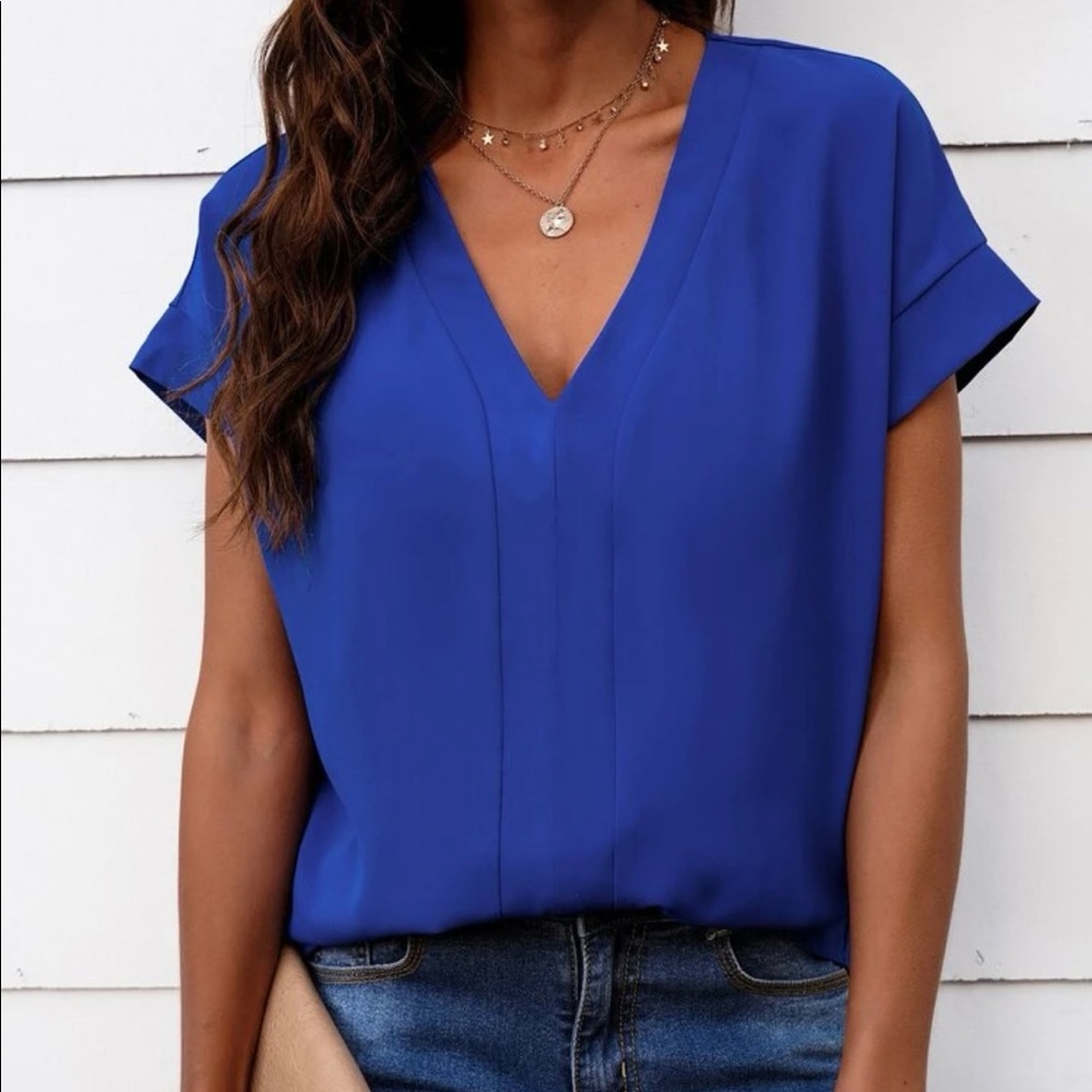 Shein polyester blend batwing sleeve top